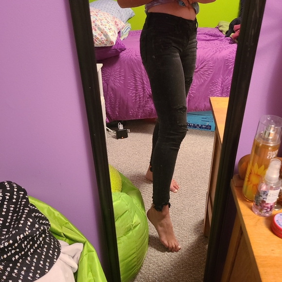 Black distressed American eagle Jegging - Picture 7 of 8